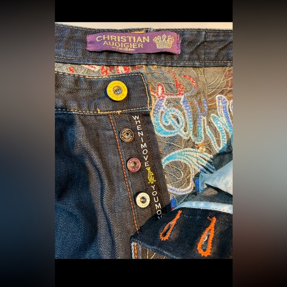 Christian Audigier Denim Jeans Panther Ed Hardy Style Size 32 - 34 - Picture 12 of 14
